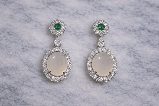 Hvit onyx inspirerte øredobber håndplukket i Dubai