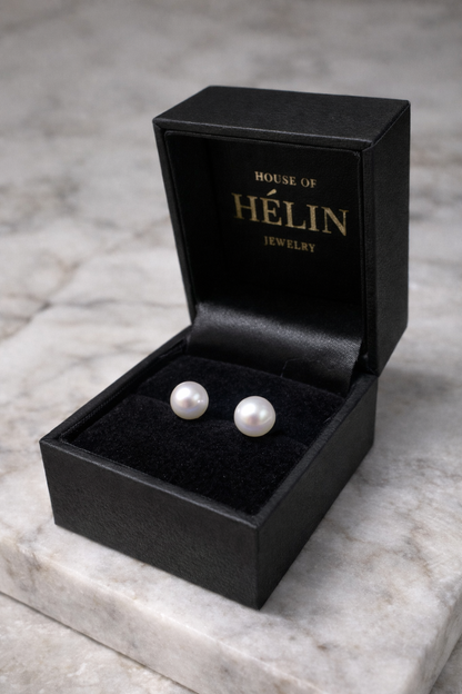 Perleøredobber av naturlige perler med 18k gull