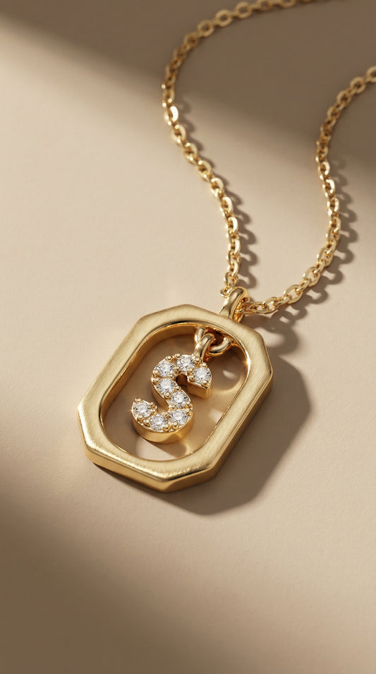 Bokstavkjede Gullbelagt med zirkonia