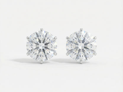 Classic Round Brilliant Studs – Rhodinert 925 Sterling Sølv