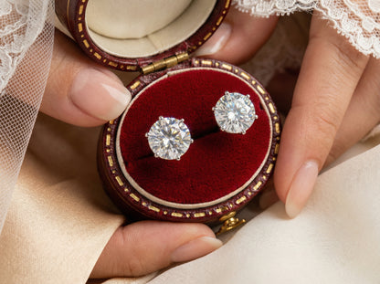 Classic Round Brilliant Studs – Rhodinert 925 Sterling Sølv