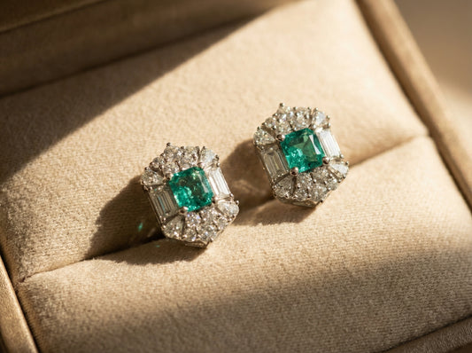 Emerald Radiance Stud Earrings