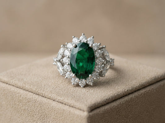 Green emerald zirconia ring