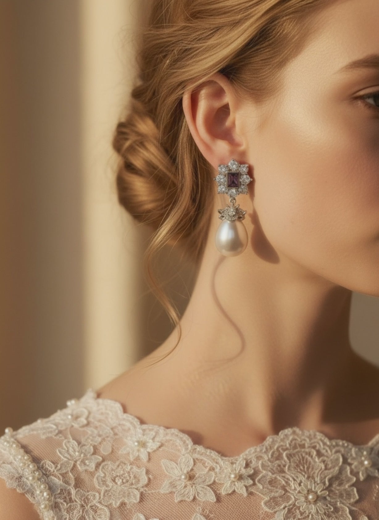 Amnethyst earring - House of Helin