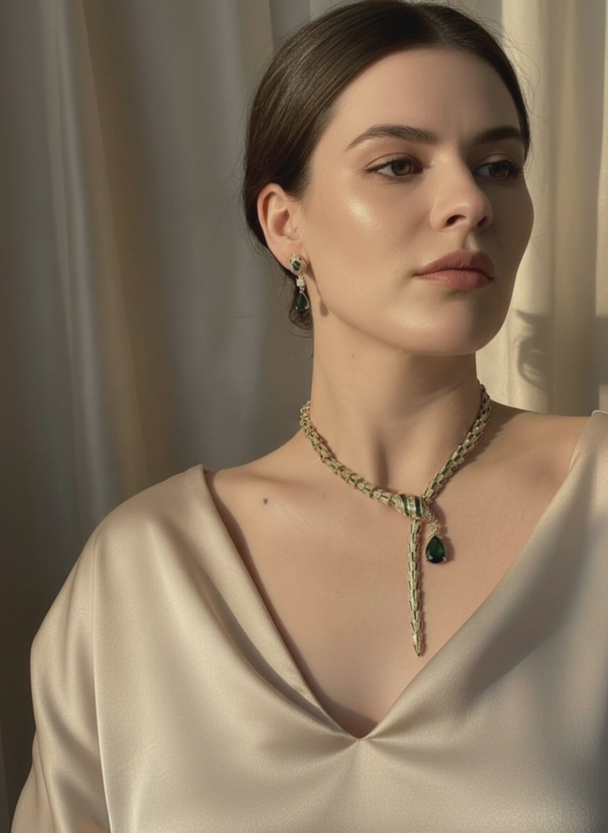 Snake necklace and earrings house of helin