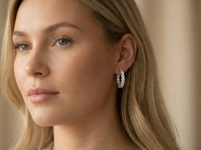 Brilliant Hoop Earrings - Rhodinert 925 Sterling Sølv